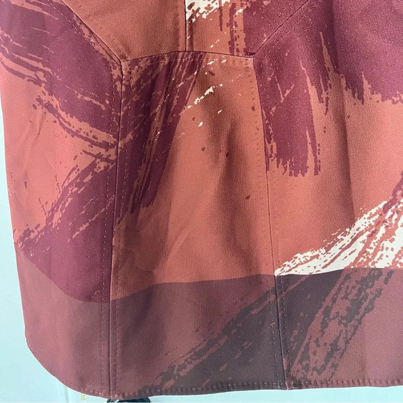 NWT Max Studio Abstract Red & Orange Shift Dress US Size 12 - Picture 4 of 8